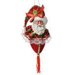 Clayre & Eef | Decoratie Hanger Kerstman Rood Groen 8x8x35 cm | 66224 Clayre & Eef | Decoratie Hanger Kerstman Rood Groen 8x8x35 cm | 66224