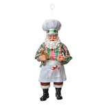 Clayre & Eef | Kerstdecoratie Hanger Kerstman Wit Groen 10x6x17 cm | 66240 Clayre & Eef | Kerstdecoratie Hanger Kerstman Wit Groen 10x6x17 cm | 66240