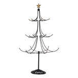 Clayre & Eef | Kerstdecoratie Kerstboom Zwart Goudkleurig ø 41x71 cm | 5Y1268 Clayre & Eef | Kerstdecoratie Kerstboom Zwart Goudkleurig ø 41x71 cm | 5Y1268