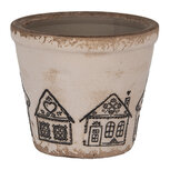 Clayre & Eef | Bloempot Binnen Beige Zwart ø 8x7 cm | 6CE2123XS Clayre & Eef | Bloempot Binnen Beige Zwart ø 8x7 cm | 6CE2123XS