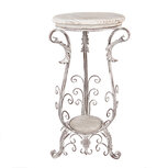 Clayre & Eef | Plantentafeltje Wit Bruin 40x40x75 | 5Y1336 Clayre & Eef | Plantentafeltje Wit Bruin 40x40x75 | 5Y1336