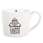 Clayre & Eef | Mok Wit Zwart12x8x7 cm / 275 ml | 6CEMU0185 Clayre & Eef | Mok Wit Zwart12x8x7 cm / 275 ml | 6CEMU0185