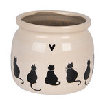 Clayre & Eef | Bloempot Binnen Beige Zwart ø 16x13 cm | 6CEPWS0001M Clayre & Eef | Bloempot Binnen Beige Zwart ø 16x13 cm | 6CEPWS0001M