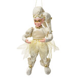 Clayre & Eef | Decoratie hanger elf Beige Goudkleurig 10x8x28 cm | 66216 Clayre & Eef | Decoratie hanger elf Beige Goudkleurig 10x8x28 cm | 66216