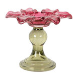 Clayre & Eef | Glazen Theelichthouder Roze Groen ø 14x11 cm | 6GL5338P Clayre & Eef | Glazen Theelichthouder Roze Groen ø 14x11 cm | 6GL5338P