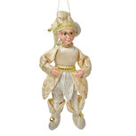 Clayre & Eef | Decoratie hanger elf Beige Goudkleurig 10x8x28 cm | 66217 Clayre & Eef | Decoratie hanger elf Beige Goudkleurig 10x8x28 cm | 66217