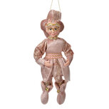Clayre & Eef | Decoratie hanger elf Roze Goudkleurig 10x8x28 cm | 66218 Clayre & Eef | Decoratie hanger elf Roze Goudkleurig 10x8x28 cm | 66218