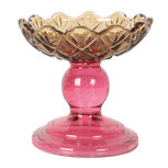 Clayre & Eef | Glazen Theelichthouder Geel Roze ø 10x9 cm | 6GL5341 Clayre & Eef | Glazen Theelichthouder Geel Roze ø 10x9 cm | 6GL5341