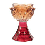 Clayre & Eef | Glazen Theelichthouder Oranje Roze ø 7x10 cm | 6GL5342O Clayre & Eef | Glazen Theelichthouder Oranje Roze ø 7x10 cm | 6GL5342O