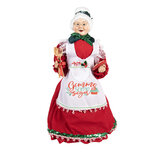 Clayre & Eef | Kerstdecoratie Kerstvrouw Rood Wit 18x18x46 cm | 66226 Clayre & Eef | Kerstdecoratie Kerstvrouw Rood Wit 18x18x46 cm | 66226