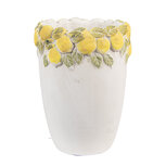 Clayre & Eef | Bloempot Binnen Wit Geel ø 13x17 cm | 6TE0570S Clayre & Eef | Bloempot Binnen Wit Geel ø 13x17 cm | 6TE0570S