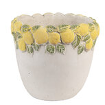 Clayre & Eef | Bloempot Binnen Wit Geel ø 16x15 cm | 6TE0572S Clayre & Eef | Bloempot Binnen Wit Geel ø 16x15 cm | 6TE0572S