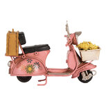Clayre & Eef | Decoratie Miniatuur Scooter Roze Beige 12x6x8 cm | 6Y5879 Clayre & Eef | Decoratie Miniatuur Scooter Roze Beige 12x6x8 cm | 6Y5879