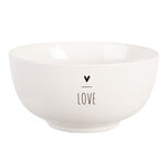 Clayre & Eef | Soepkom Wit Zwart ø 14x7 cm / 500 ml | BHSBO0001 Clayre & Eef | Soepkom Wit Zwart ø 14x7 cm / 500 ml | BHSBO0001