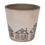 Clayre & Eef | Bloempot Binnen Beige Zwart ø 21x20 cm | 6CE2123XL Clayre & Eef | Bloempot Binnen Beige Zwart ø 21x20 cm | 6CE2123XL