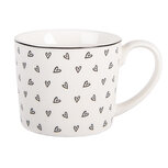 Clayre & Eef | Mok Wit Zwart 12x8x7 cm / 275 ml | BHSMU0005 Clayre & Eef | Mok Wit Zwart 12x8x7 cm / 275 ml | BHSMU0005