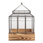 Clayre & Eef | Decoratie Kweekkasje Transparant Bruin 21x21x32 cm | 6GL5362 Clayre & Eef | Decoratie Kweekkasje Transparant Bruin 21x21x32 cm | 6GL5362