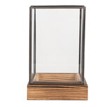 Clayre & Eef | Decoratie Kweekkasje Transparant Bruin 12x12x19 cm | 6GL5366 Clayre & Eef | Decoratie Kweekkasje Transparant Bruin 12x12x19 cm | 6GL5366