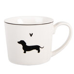 Clayre & Eef | Mok Wit Zwart 12x8x7 cm / 275 ml | PWSMU0002 Clayre & Eef | Mok Wit Zwart 12x8x7 cm / 275 ml | PWSMU0002