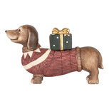 Clayre & Eef | Beeld Hond Bruin Rood 47x14x28 cm | 6MG0147 Clayre & Eef | Beeld Hond Bruin Rood 47x14x28 cm | 6MG0147