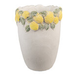 Clayre & Eef | Bloempot Binnen Wit Geel ø 17x23 cm | 6TE0570M Clayre & Eef | Bloempot Binnen Wit Geel ø 17x23 cm | 6TE0570M