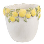 Clayre & Eef | Bloempot Binnen Wit Geel ø 20x19 cm | 6TE0572M Clayre & Eef | Bloempot Binnen Wit Geel ø 20x19 cm | 6TE0572M