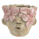 Clayre & Eef | Bloempot Binnen Beige Roze ø 18x15 cm | 6TE0583 Clayre & Eef | Bloempot Binnen Beige Roze ø 18x15 cm | 6TE0583