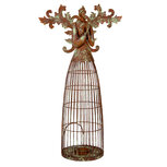 Clayre & Eef | Decoratie Engel / Waxinelichthouder Bruin Groen 29x17x58 cm | 6Y5836 Clayre & Eef | Decoratie Engel / Waxinelichthouder Bruin Groen 29x17x58 cm | 6Y5836