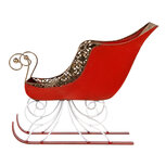 Clayre & Eef | Kerstdecoratie Slee Rood Goudkleurig 37x16x31 cm | 6Y5842 Clayre & Eef | Kerstdecoratie Slee Rood Goudkleurig 37x16x31 cm | 6Y5842