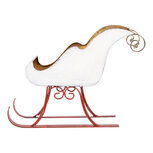 Clayre & Eef | Kerstdecoratie Slee Wit Goudkleurig 38x15x28 cm | 6Y5843 Clayre & Eef | Kerstdecoratie Slee Wit Goudkleurig 38x15x28 cm | 6Y5843