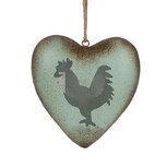 Clayre & Eef | Decoratie hanger Hart Groen Bruin 23x7x23 cm | 6Y5848 Clayre & Eef | Decoratie hanger Hart Groen Bruin 23x7x23 cm | 6Y5848