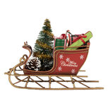 Clayre & Eef | Kerstdecoratie Slee Rood Goudkleurig 17x8x12 cm | 6Y5868 Clayre & Eef | Kerstdecoratie Slee Rood Goudkleurig 17x8x12 cm | 6Y5868