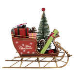 Clayre & Eef | Kerstdecoratie Slee Rood Goudkleurig 21x9x18 cm | 6Y5869 Clayre & Eef | Kerstdecoratie Slee Rood Goudkleurig 21x9x18 cm | 6Y5869