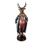 Clayre & Eef | Decoratie beeld Rendier Bruin Rood 25x18x66 cm | 5PR0174 Clayre & Eef | Decoratie beeld Rendier Bruin Rood 25x18x66 cm | 5PR0174