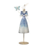 Clayre & Eef | Decoratie Konijn Wit Blauw 26x12x73 cm | 5Y1350 Clayre & Eef | Decoratie Konijn Wit Blauw 26x12x73 cm | 5Y1350