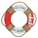 Clayre & Eef | Decoratie Reddingsboei Wit Rood ø 37x7 cm | 66069 Clayre & Eef | Decoratie Reddingsboei Wit Rood ø 37x7 cm | 66069