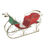 Clayre & Eef | Kerstdecoratie Slee Rood Goudkleurig 169x67x106 cm | 5Y1374 Clayre & Eef | Kerstdecoratie Slee Rood Goudkleurig 169x67x106 cm | 5Y1374