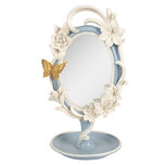 Clayre & Eef | Staande Spiegel Blauw Wit 16x14x27 cm | 62S341 Clayre & Eef | Staande Spiegel Blauw Wit 16x14x27 cm | 62S341