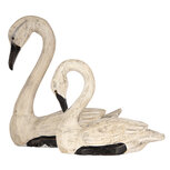 Clayre & Eef | Decoratie Zwanen Beige (set van 2) 21x10x18 / 26x11x29 cm | 6H2410 Clayre & Eef | Decoratie Zwanen Beige (set van 2) 21x10x18 / 26x11x29 cm | 6H2410