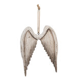 Clayre & Eef | Decoratie Hanger Vleugels Wit Bruin 21x3x28 cm | 6H2423 Clayre & Eef | Decoratie Hanger Vleugels Wit Bruin 21x3x28 cm | 6H2423