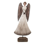 Clayre & Eef | Kerstdecoratie Engel Wit Bruin 19x6x42 cm | 6H2424 Clayre & Eef | Kerstdecoratie Engel Wit Bruin 19x6x42 cm | 6H2424
