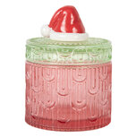 Clayre & Eef | Voorraadpot Deksel Rood Groen ø 9x12 cm | 6GL5343 Clayre & Eef | Voorraadpot Deksel Rood Groen ø 9x12 cm | 6GL5343