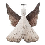 Clayre & Eef | Kerstdecoratie Engel Wit Bruin 8x3x9 cm | 6H2416S Clayre & Eef | Kerstdecoratie Engel Wit Bruin 8x3x9 cm | 6H2416S