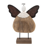 Clayre & Eef | Kerstdecoratie Engel Bruin Wit 13x5x19 cm | 6H2417M Clayre & Eef | Kerstdecoratie Engel Bruin Wit 13x5x19 cm | 6H2417M