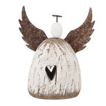 Clayre & Eef | Kerstdecoratie Engel Wit Bruin 13x5x14 cm | 6H2419M Clayre & Eef | Kerstdecoratie Engel Wit Bruin 13x5x14 cm | 6H2419M