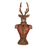Clayre & Eef | Decoratie Hert Bruin Rood 16x14x36 cm | 6PR5394 Clayre & Eef | Decoratie Hert Bruin Rood 16x14x36 cm | 6PR5394
