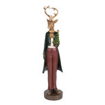 Clayre & Eef | Decoratie Hert Bruin Rood 9x9x37 cm | 6PR5408 Clayre & Eef | Decoratie Hert Bruin Rood 9x9x37 cm | 6PR5408