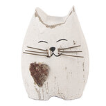 Clayre & Eef | Decoratie Kat Wit Bruin 6x4x7 cm | 6H2435S Clayre & Eef | Decoratie Kat Wit Bruin 6x4x7 cm | 6H2435S