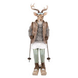 Clayre & Eef | Decoratie Hert Bruin Grijs 16x11x31 cm | 6PR5529 Clayre & Eef | Decoratie Hert Bruin Grijs 16x11x31 cm | 6PR5529