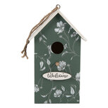 Clayre & Eef | Vogelhuis Groen Wit 15x10x22 cm | 6H2439